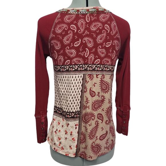 Sundance Womens Red Patchwork Tunic Blouse Size XS - Picture 2 of 10